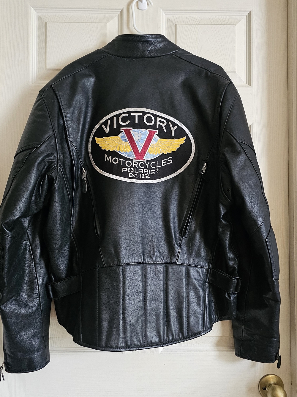Victory Motorcycles Polaris Genuine Black Leather Biker Jacket Men's XL